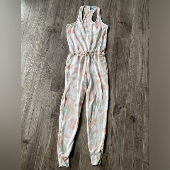 𝅺Young Fabulous & Broke green and peach tie dye Jumpsuit w/ pockets size xs - Picture 4 of 13